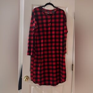 32 Degrees Red and Black Plaid Nightshirt